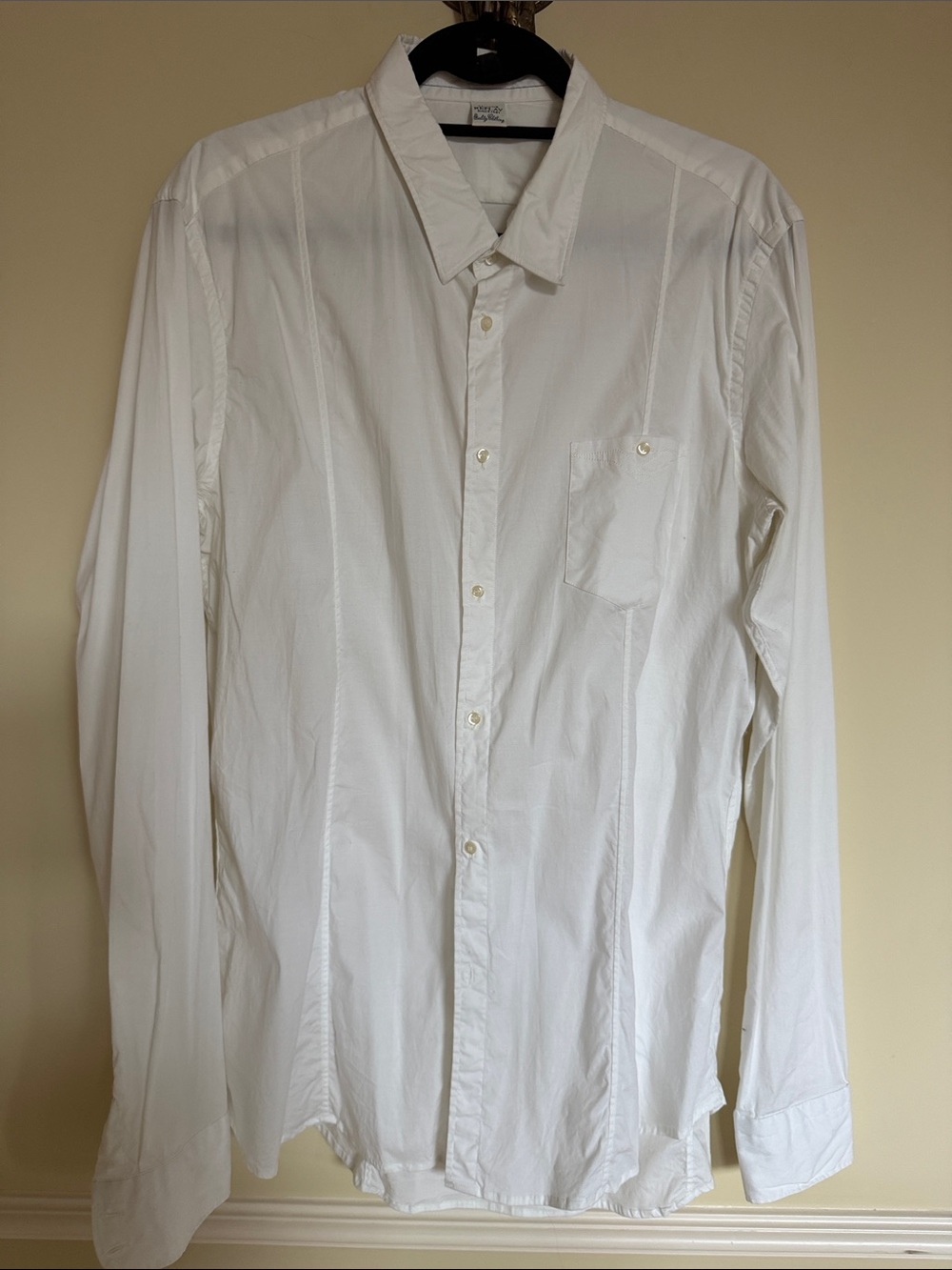 Replay White Long Sleeve Button-Up Dress Shirt